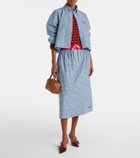 Miu Miu Cropped checked cotton shirt