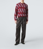 Giorgio Armani Archivio pleated leather straight pants