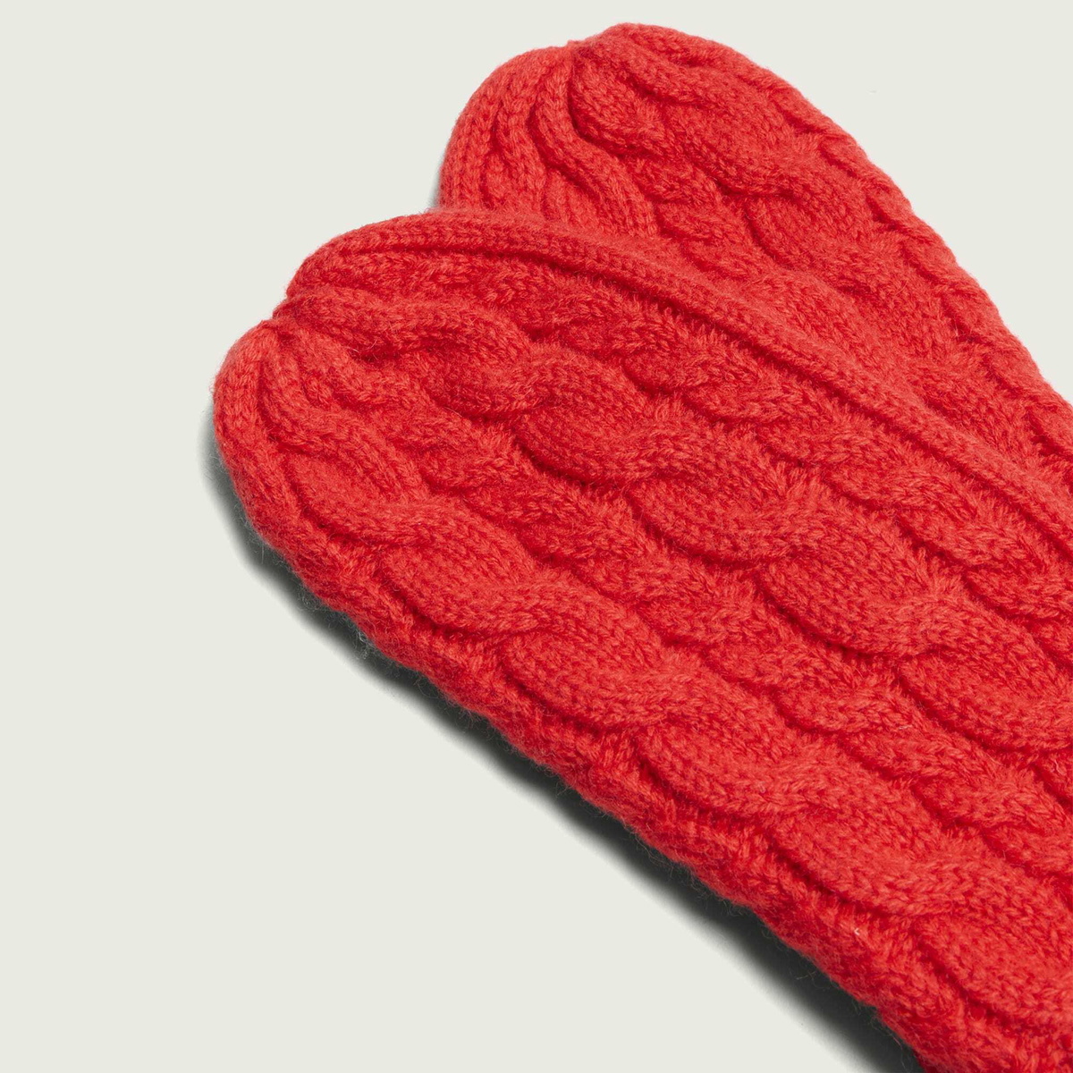 Damson Madder Women's Cable Knit Mittens in Red