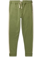 OLIVER SPENCER LOUNGEWEAR - Harris Tapered Organic Fleece-Back Cotton-Jersey Sweatpants - Green