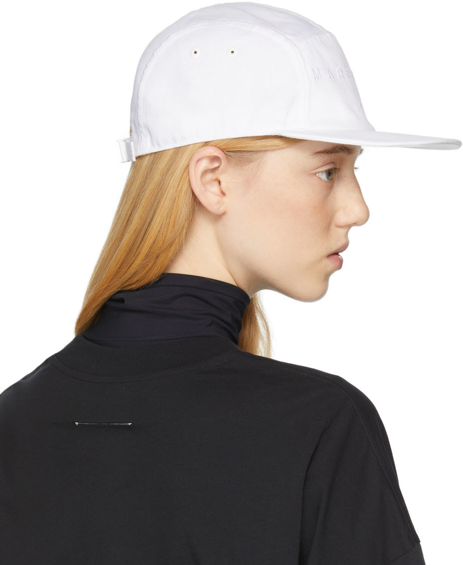 MM6 Maison Margiela White 6 Logo Cap MM6 Maison Margiela