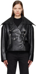 Nanushka Black Cinch Faux-Leather Jacket