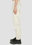 Material Mix Track Pants in Cream