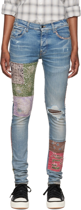 Photo: AMIRI Blue Bandana Artpatch Jeans