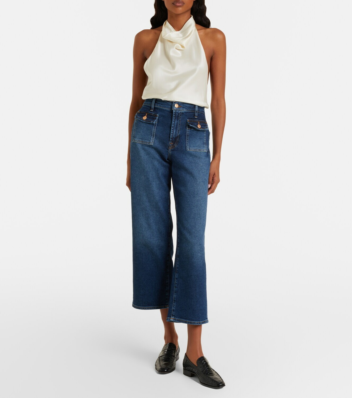 7 For All Mankind Stovepipe cropped straight jeans