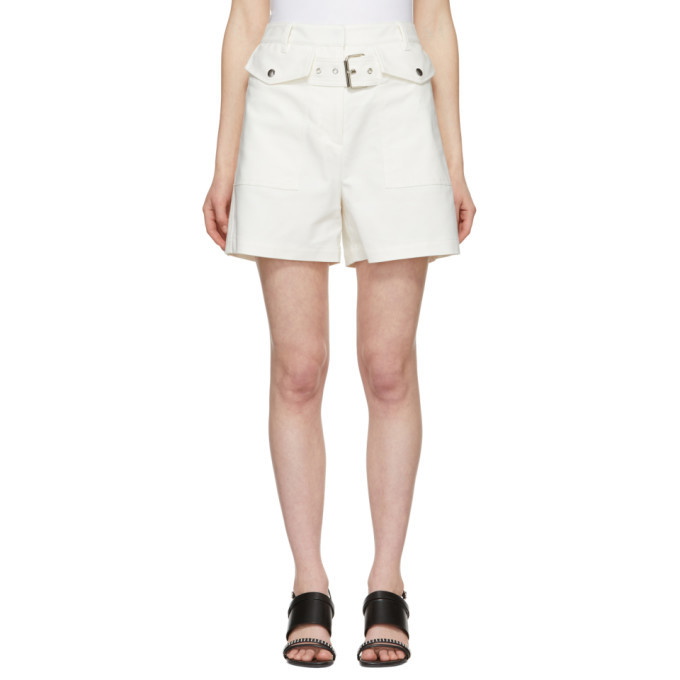 Photo: 3.1 Phillip Lim White Belted Flap Pockets Shorts