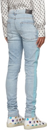 AMIRI Blue Flocked Track Jeans