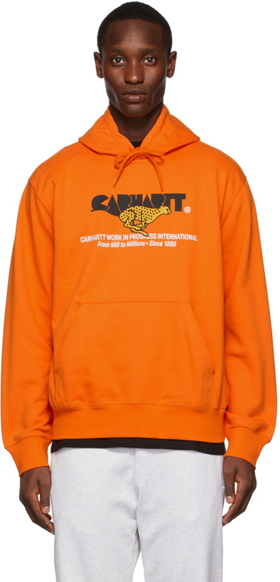 Photo: Carhartt Work In Progress Orange Runner Hoodie