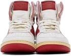 Rhude White & Red Rhecess Hi Sneakers