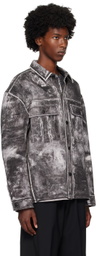 Alexander Wang Black & Gray Oversized Denim Jacket