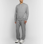 Nike Tennis - NikeCourt Logo-Appliquéd Loopback Cotton-Jersey Hoodie - Gray