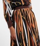 Gucci Printed tie-neck silk shirt dress
