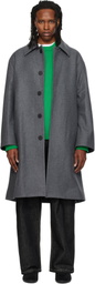Studio Nicholson Gray Wool Overcoat