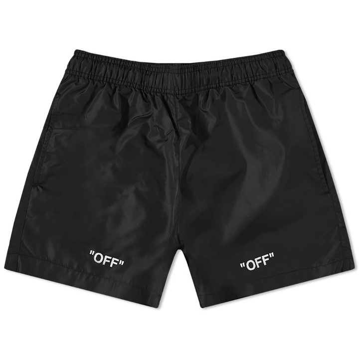 Photo: Off-White Off Quote Swimshorts
