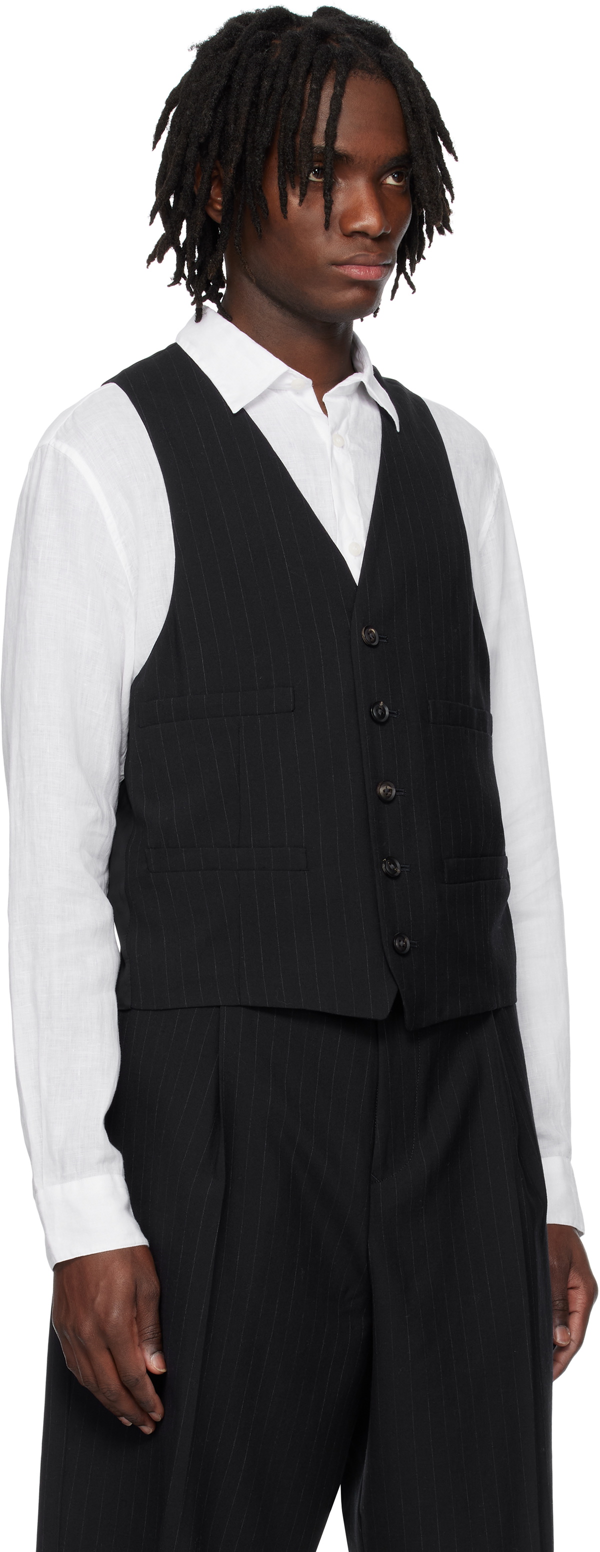 SOSHIOTSUKI Navy V Back Neck Vest