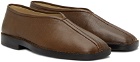 LEMAIRE Brown Flat Piped Slippers