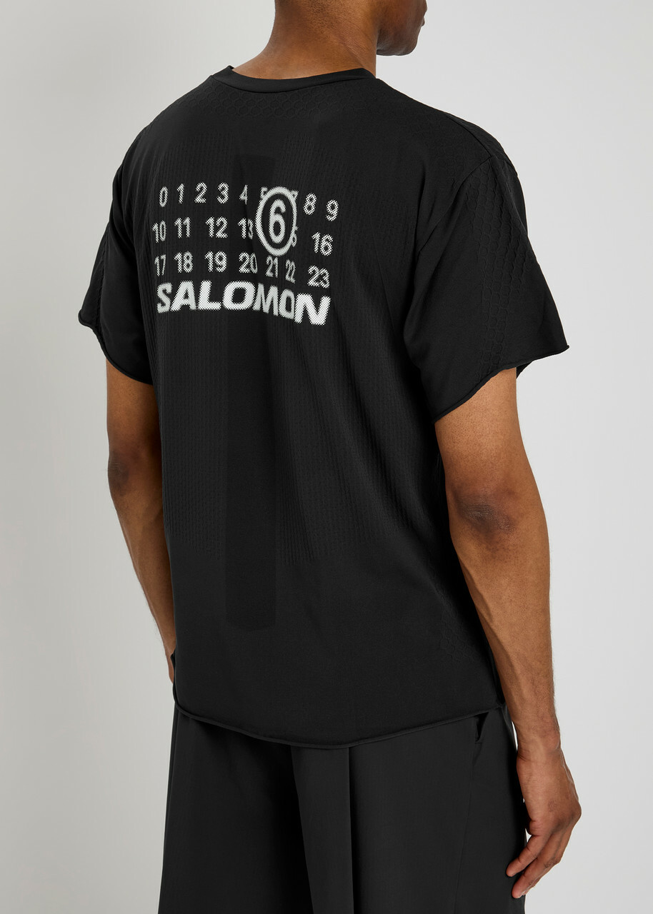 MM6 Maison Margiela × Salomon Tシャツ MM6 X Salomon Logo-printed Stretch-jersey T-shirt Black MM6