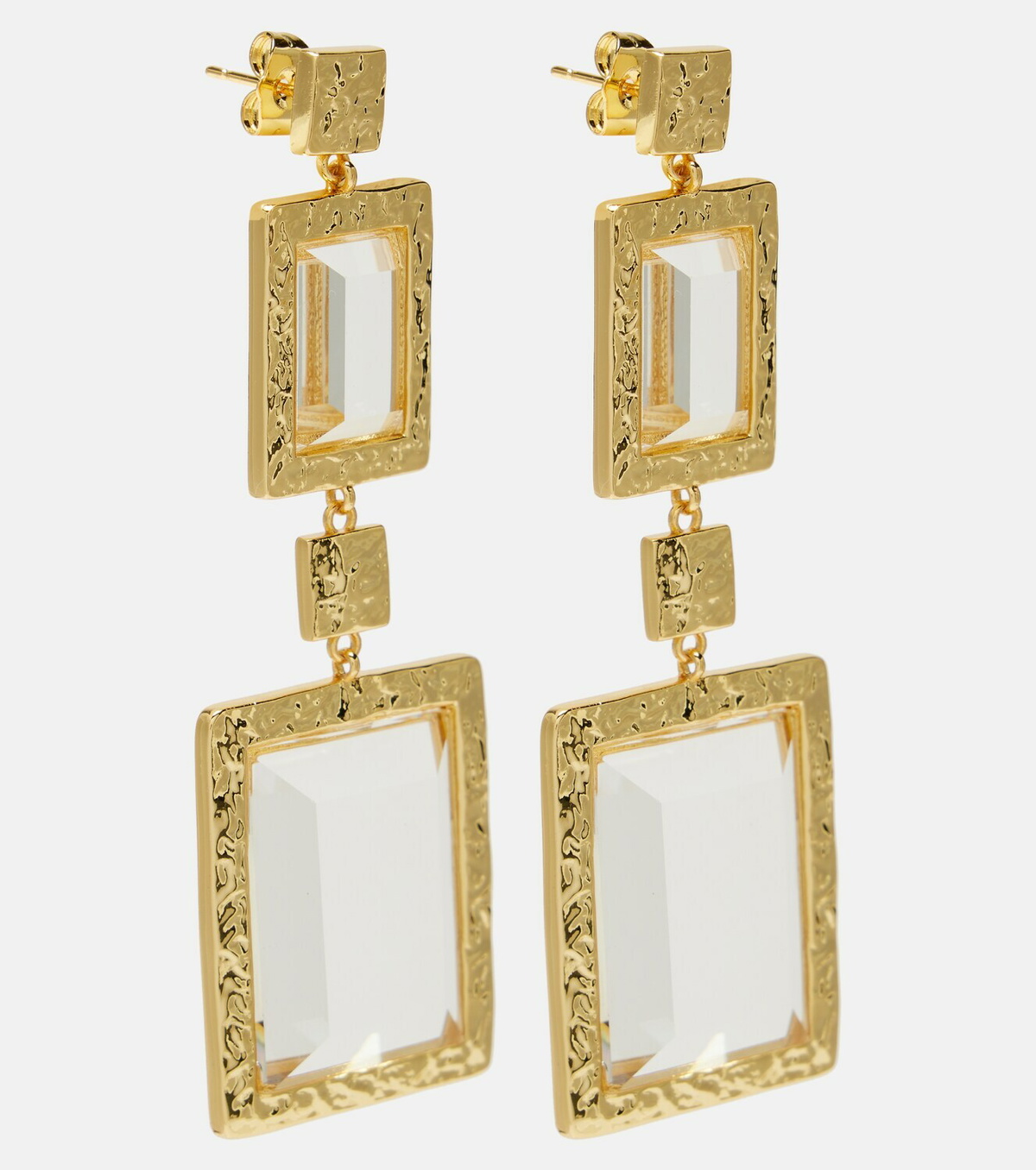 Rebecca Vallance Embellished gold-plated drop earrings