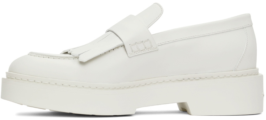 Santoni White Pamela Loafers