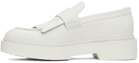Santoni White Pamela Loafers