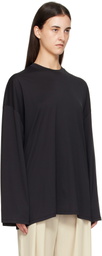 The Frankie Shop Black Rio Oversized Sleeve T-shirt