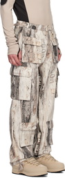 RCOS Off-White & Taupe Cotton Cargo Pants