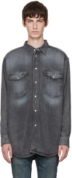 Isabel Marant Gray Tailly Fluid Denim Shirt