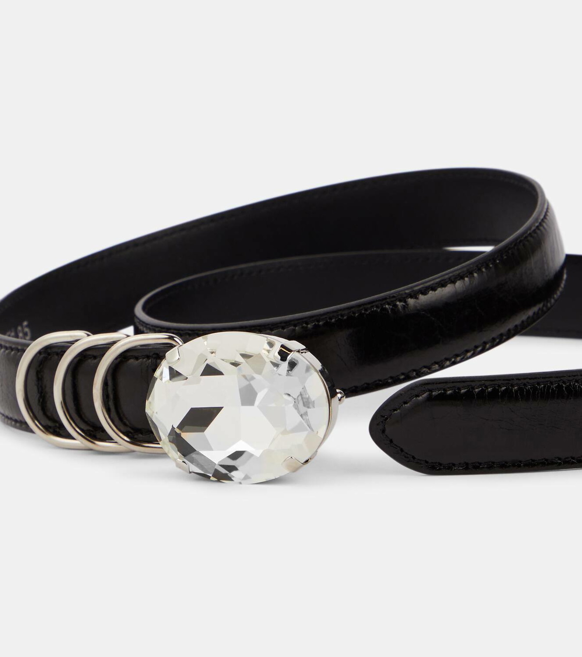 Alessandra Rich Embellished leather belt