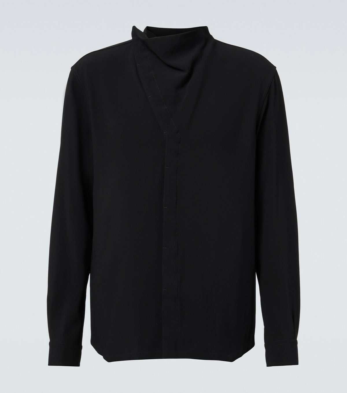 Rick Owens Island draped cady shirt