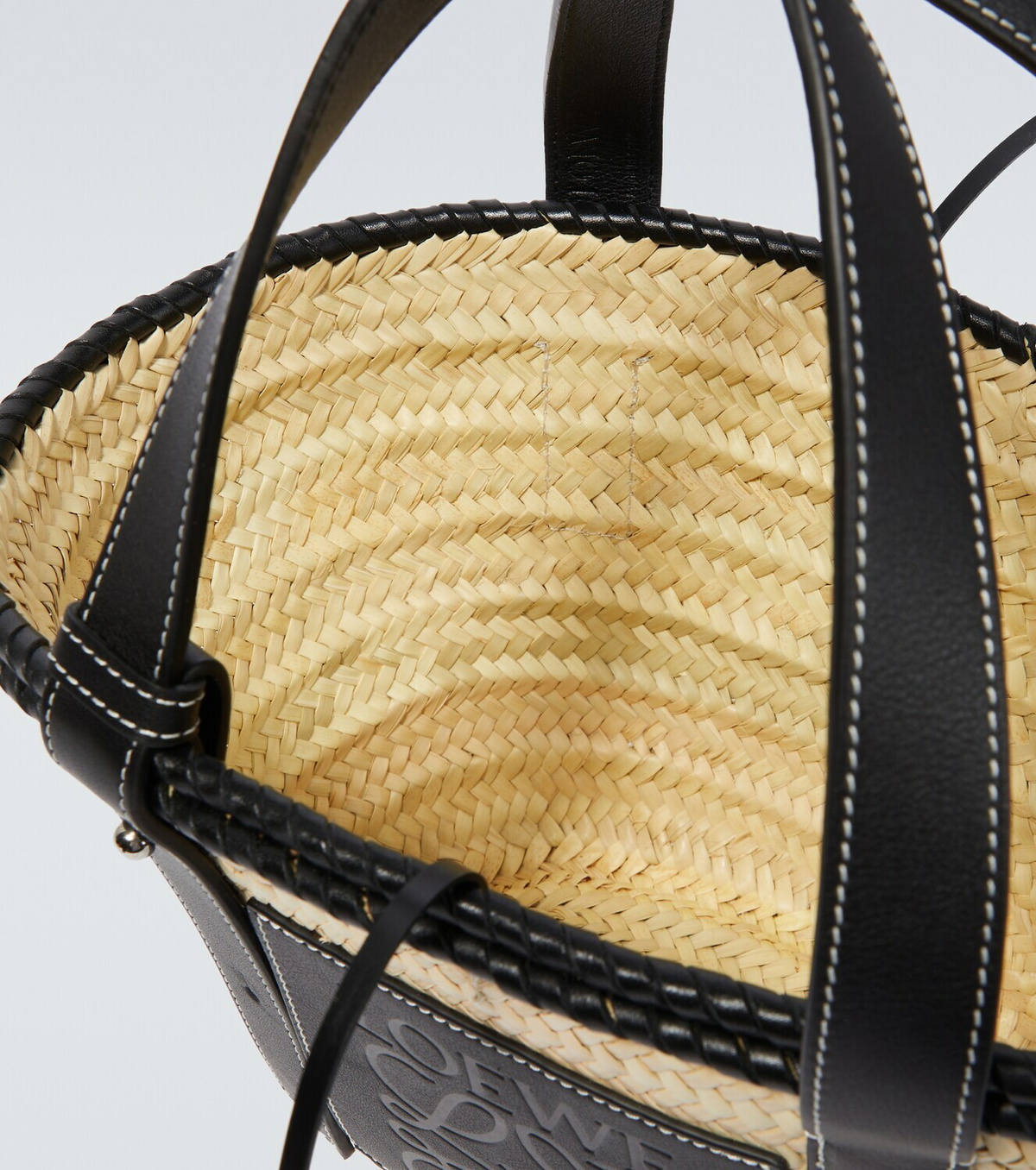 Loewe Women's Small Leather-trimmed Woven Basket Bag - Dark Yellow