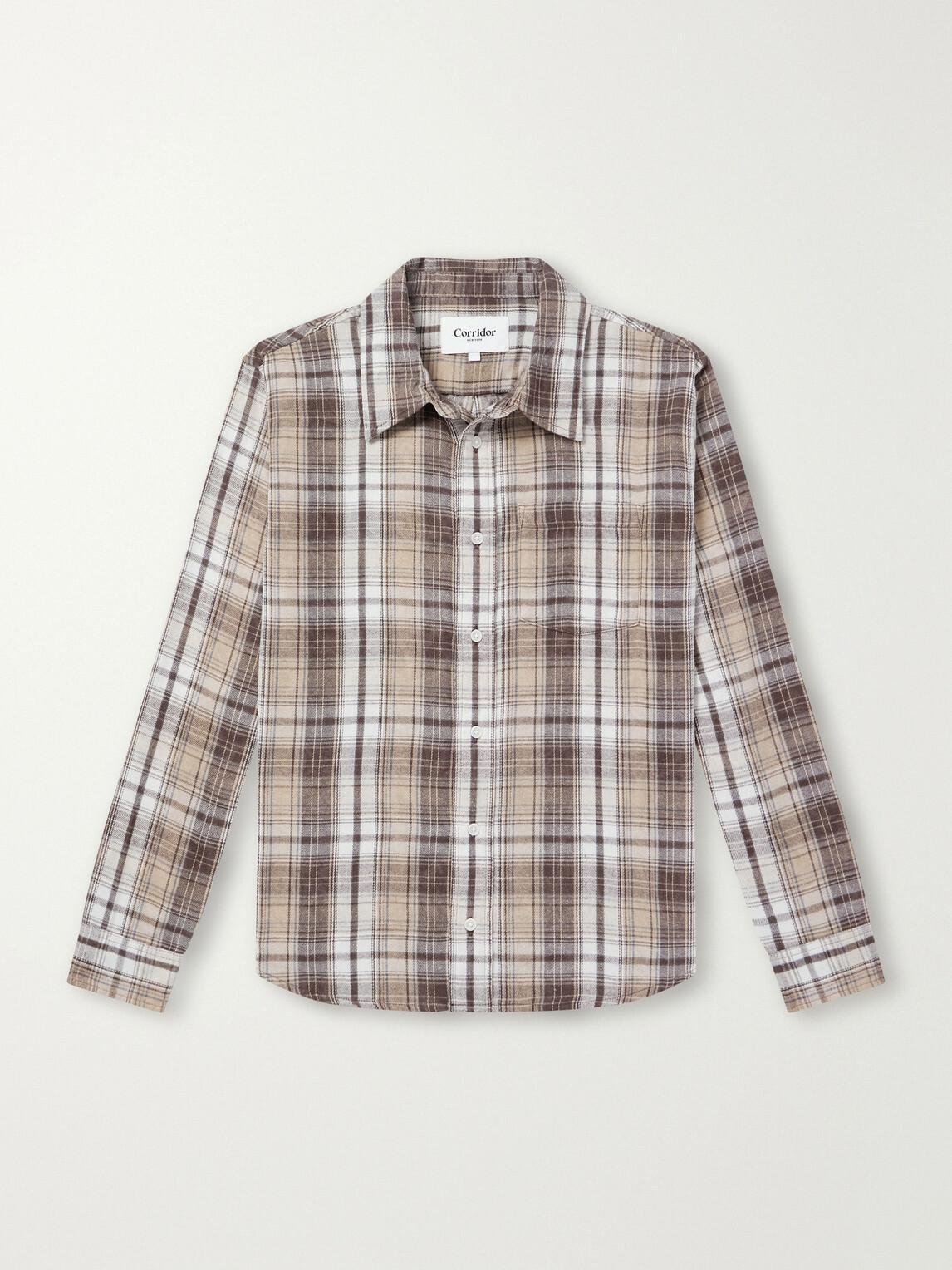 Corridor - Checked Flannel Shirt - Brown