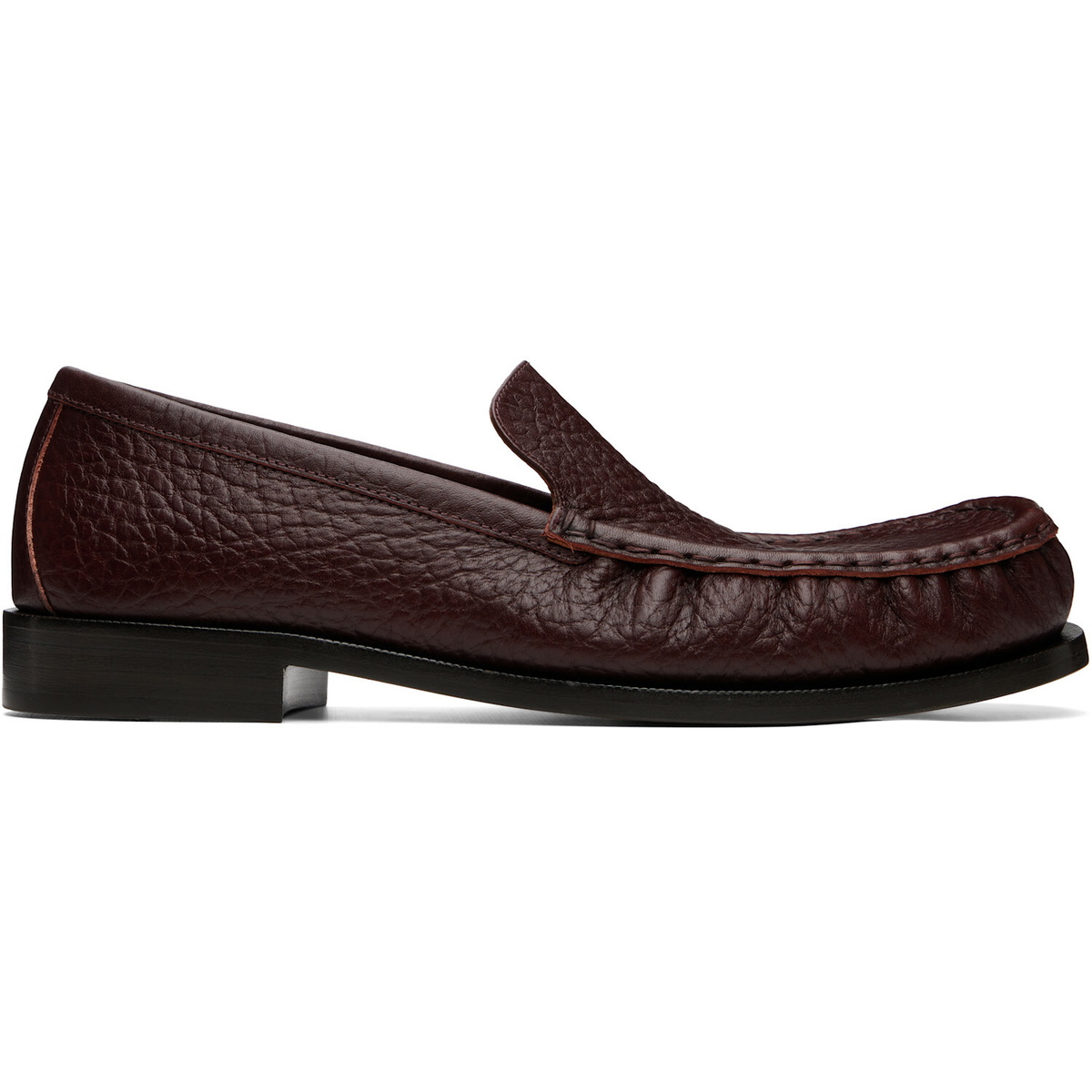Dries Van Noten Burgundy Leather Loafers