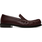 Dries Van Noten Burgundy Leather Loafers