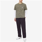 Polar Skate Co. Men's Stripe Pocket T-Shirt in Army Green