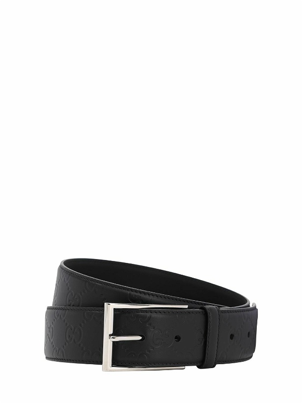 Photo: GUCCI - 4cm Gg Embossed Leather Belt