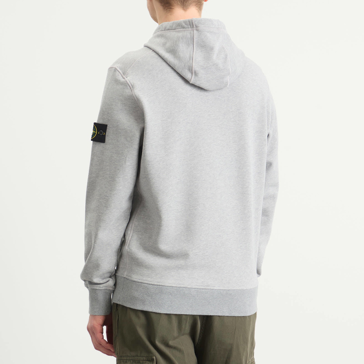 Stone Island Men's Garment Dyed Hoodie in Melange Grey