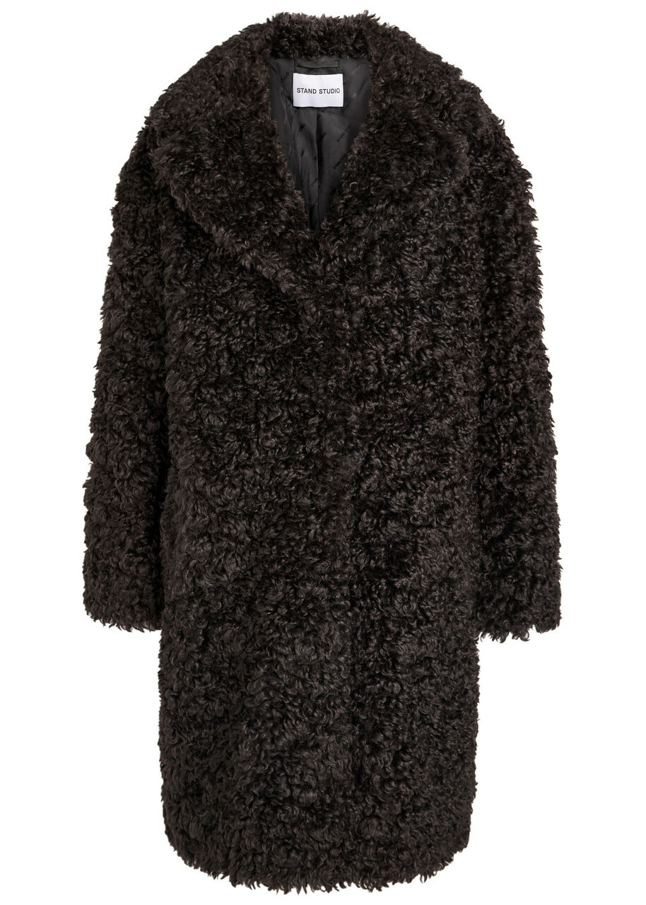 Stand Studio Camille Cocoon Faux fur Coat Dark Brown