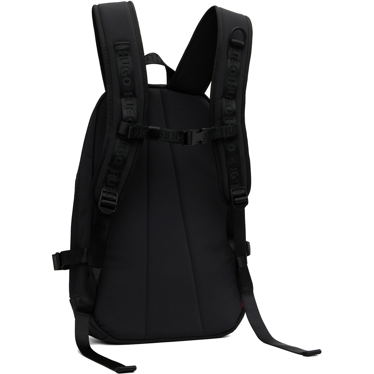 Hugo Black Logo Patch Backpack