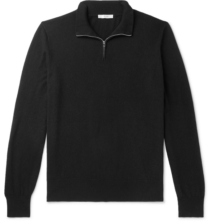 Photo: The Row - Dexter Cashmere Half-Zip Sweater - Black
