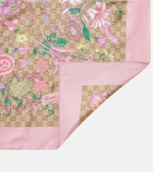 Gucci GG floral silk scarf