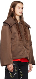 GANNI Brown Big Collar Jacket