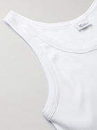 SCHIESSER - Friedrich Logo-Appliquéd Ribbed Cotton-Jersey Tank Top - White