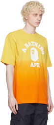 BAPE Orange & Yellow College Gradation T-Shirt