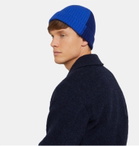 Begg & Co - Colour-Block Ribbed Cashmere Beanie - Blue