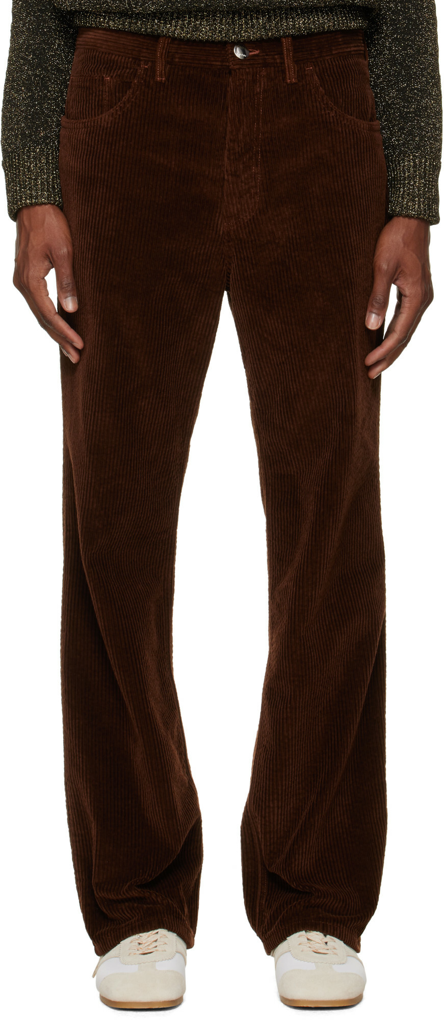 Marni Brown Corduroy Flared Trousers
