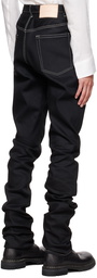 Sulvam Black Straight-Leg Jeans