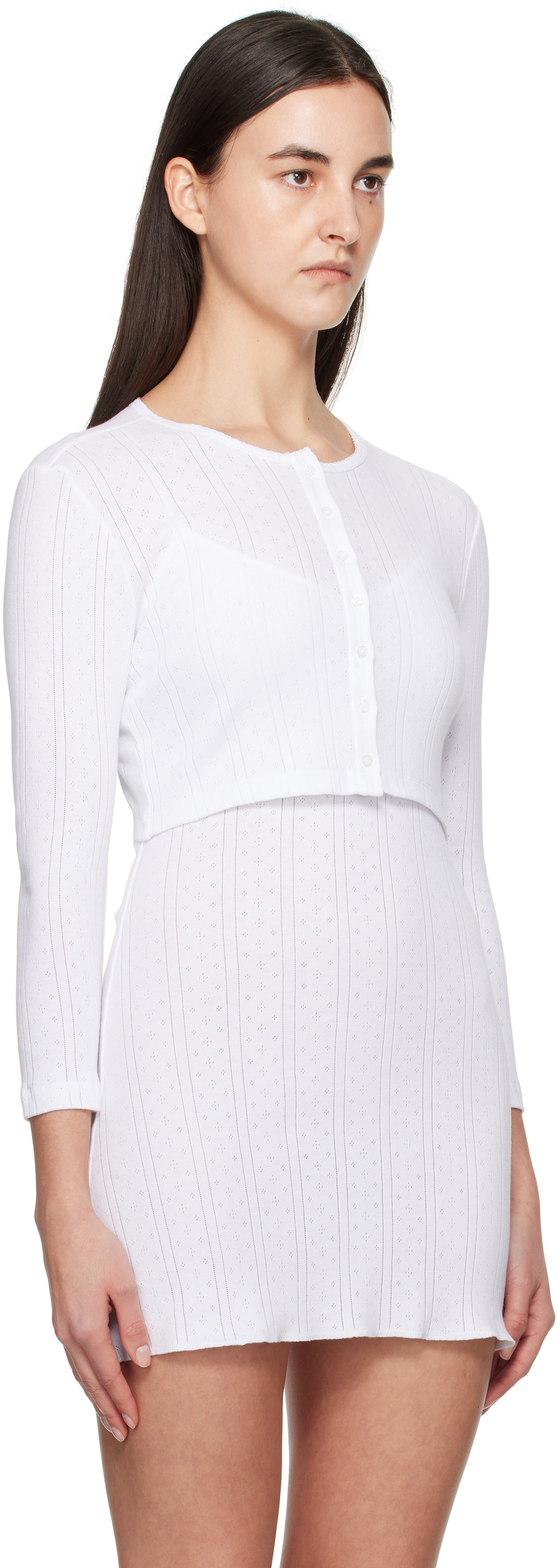 Cou Cou White 'The Crop Cardi' Cardigan