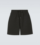 Studio Nicholson Starboard striped cotton and wool shorts