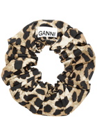 Ganni Leopard-print Cotton Scrunchie - One Size