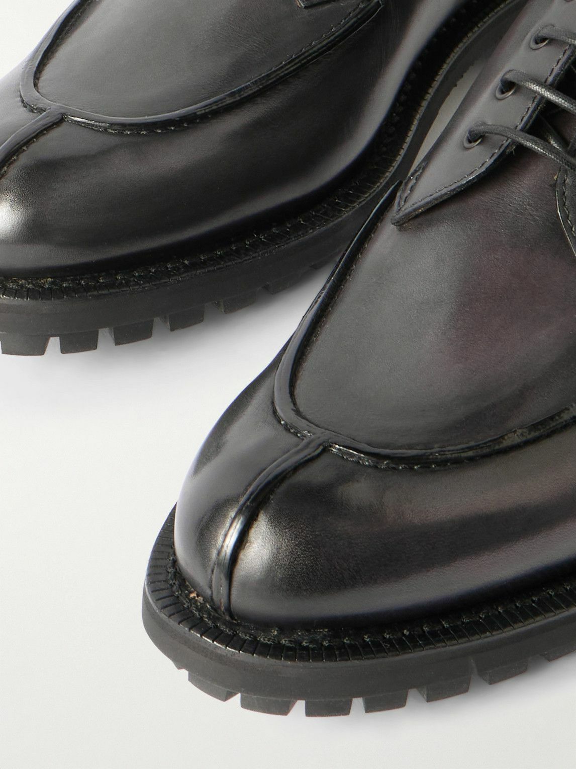 Berluti - New Oslo Venezia Leather Derby Shoes - Brown